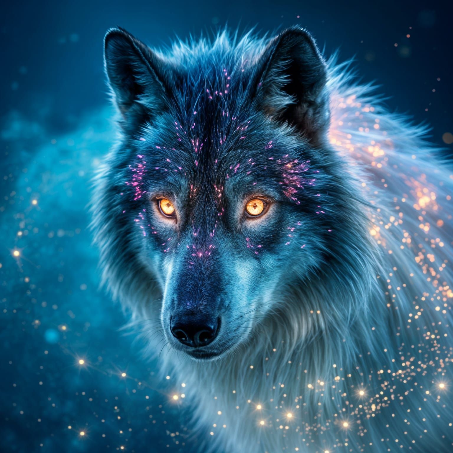 Bioluminescent Wolf in Hyper-Realistic Digital Art