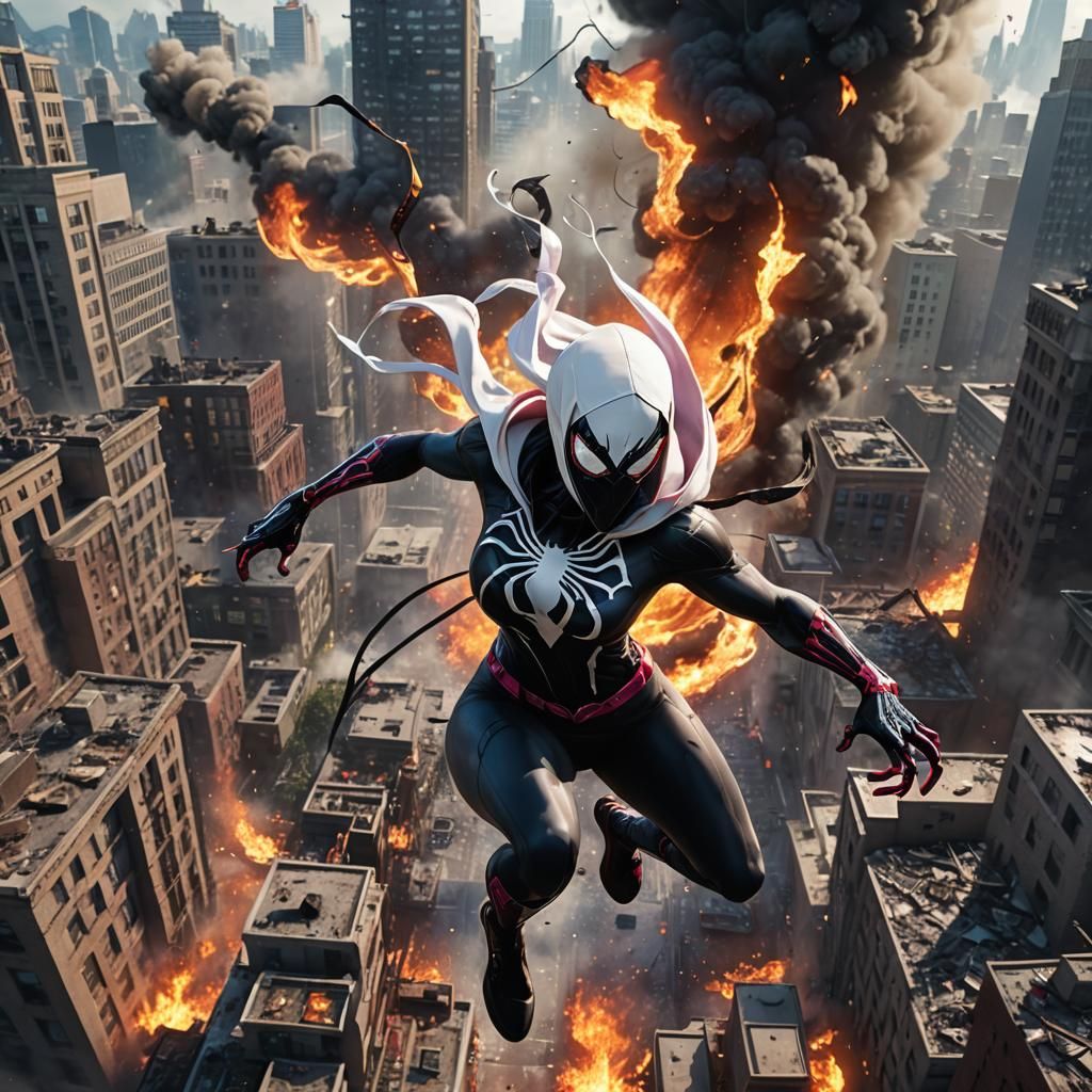 Spider Gwen Venom: Colossal Symbiote Destroys City