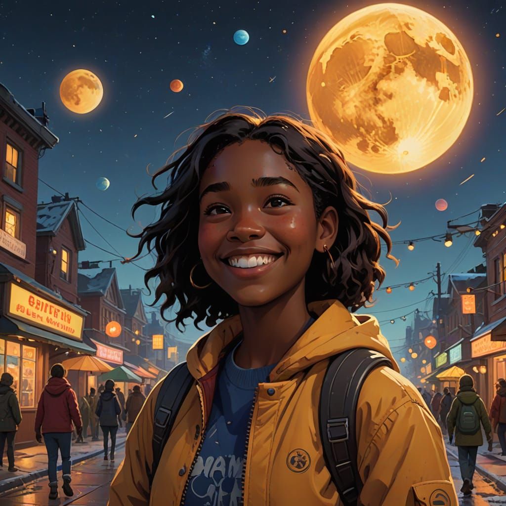 Cosmic Smile Girl Seeks Planetary Alignment