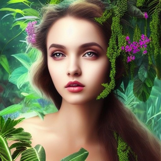 Mysterious Forest Woman: A Matte Painting