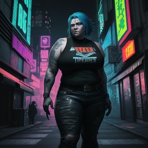 Cyberpunk Crime Boss Graphic Novel Portrait