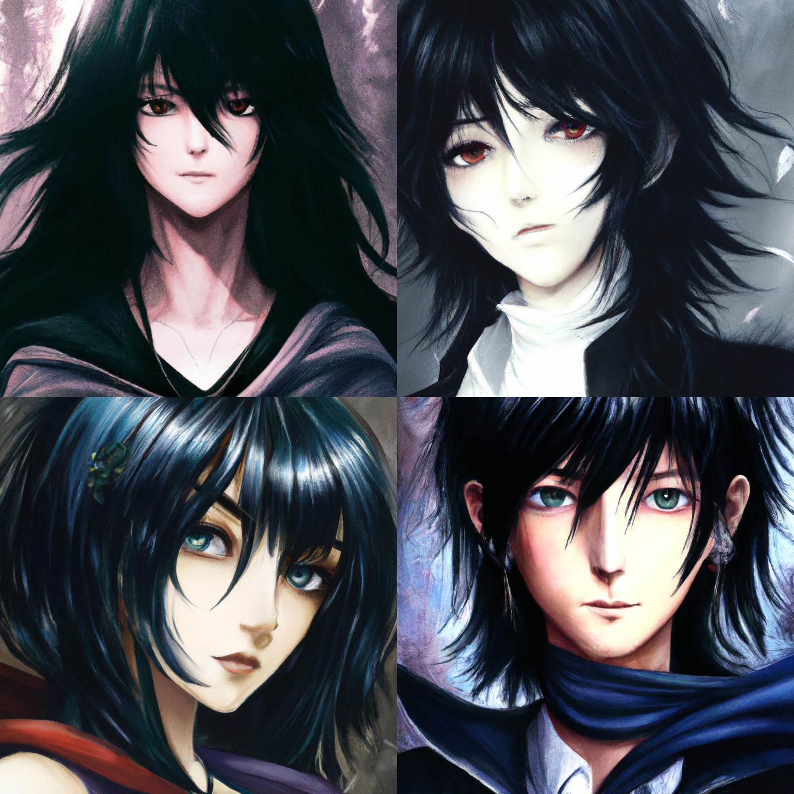 Bishonen Vampire Portrait in Manga Art Style