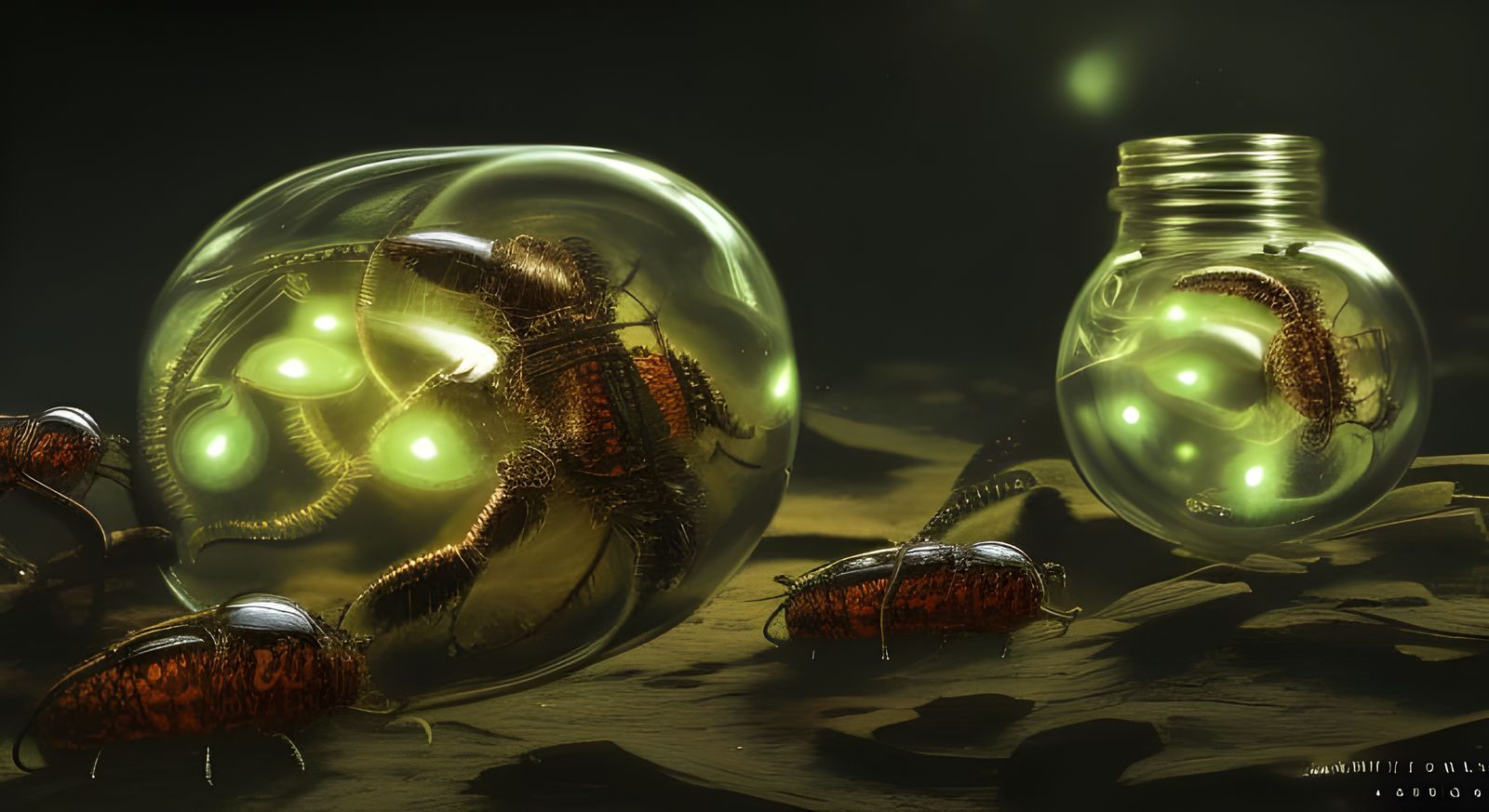 Bioluminescent Specimens in Antique Tincture Jars