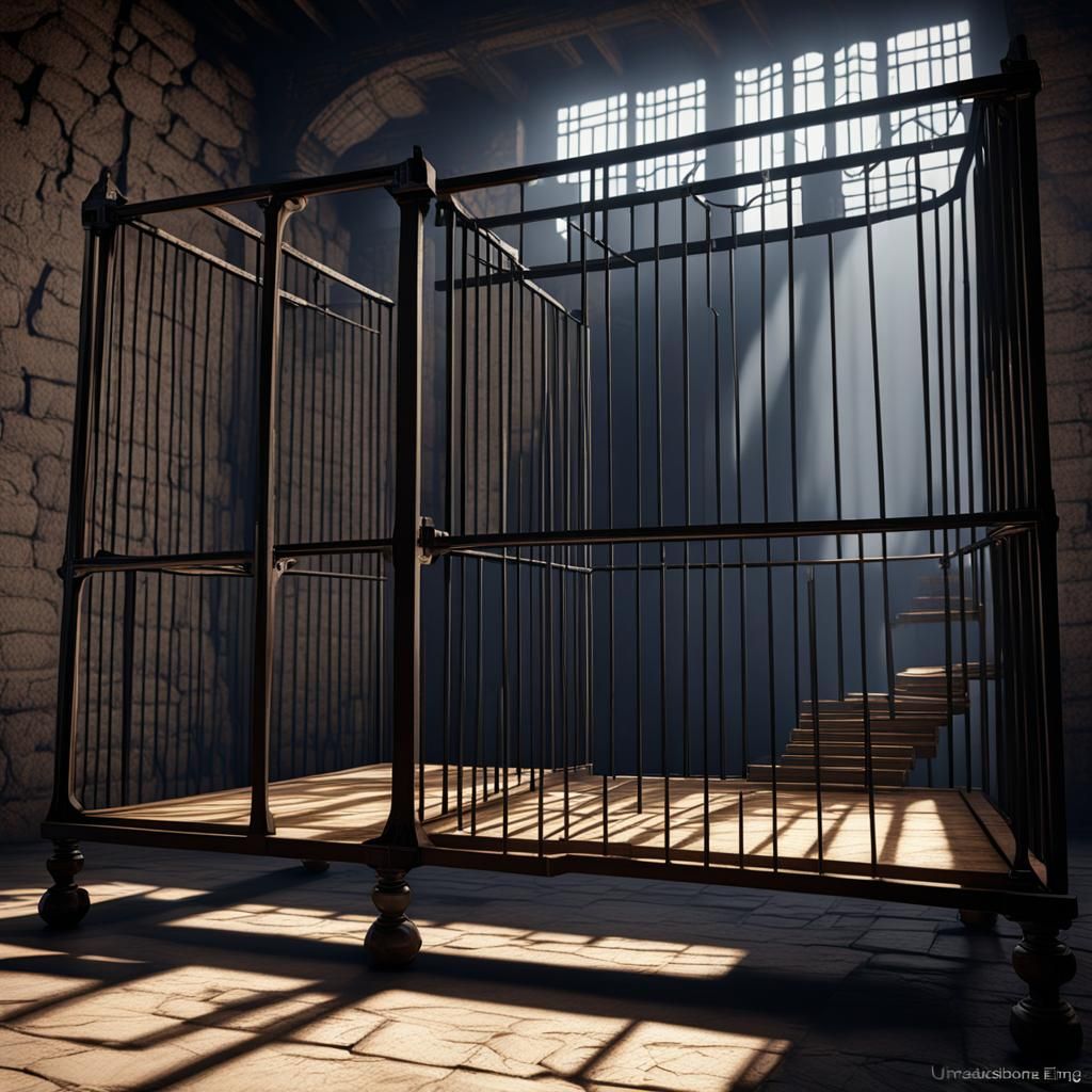 Ezra Pound in Cage: Artstation 3D Rendering