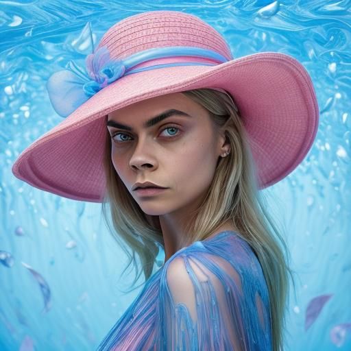 Jellyfish Hat: A Surreal Digital Portrait