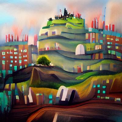City on a Hill: A Landscape Painting