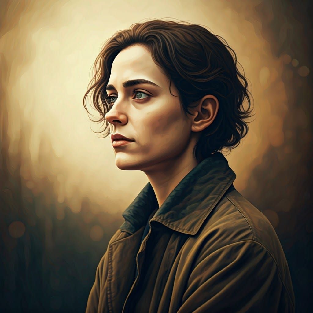 Contemplative Figure Breaking Free: Atmospheric Figurative A...