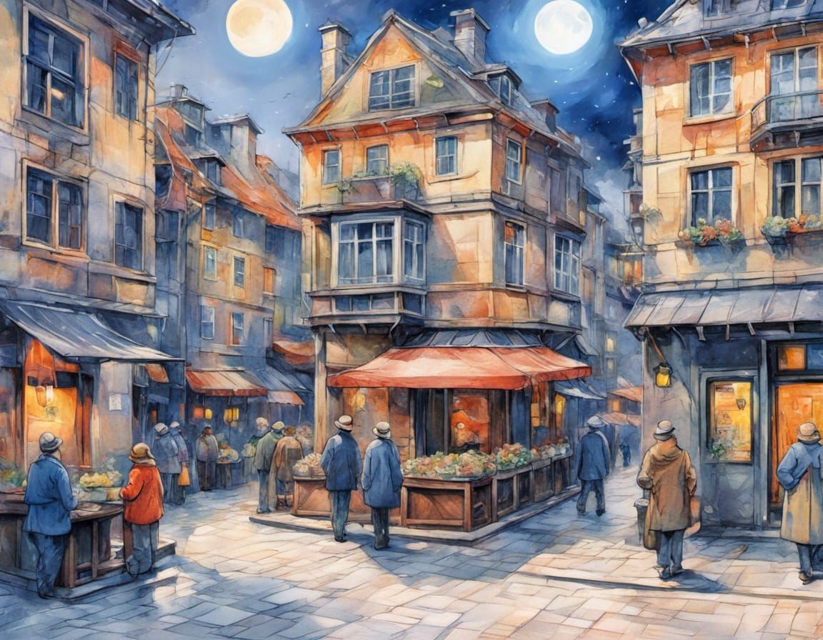 Night and Day Split: Surreal AI Art