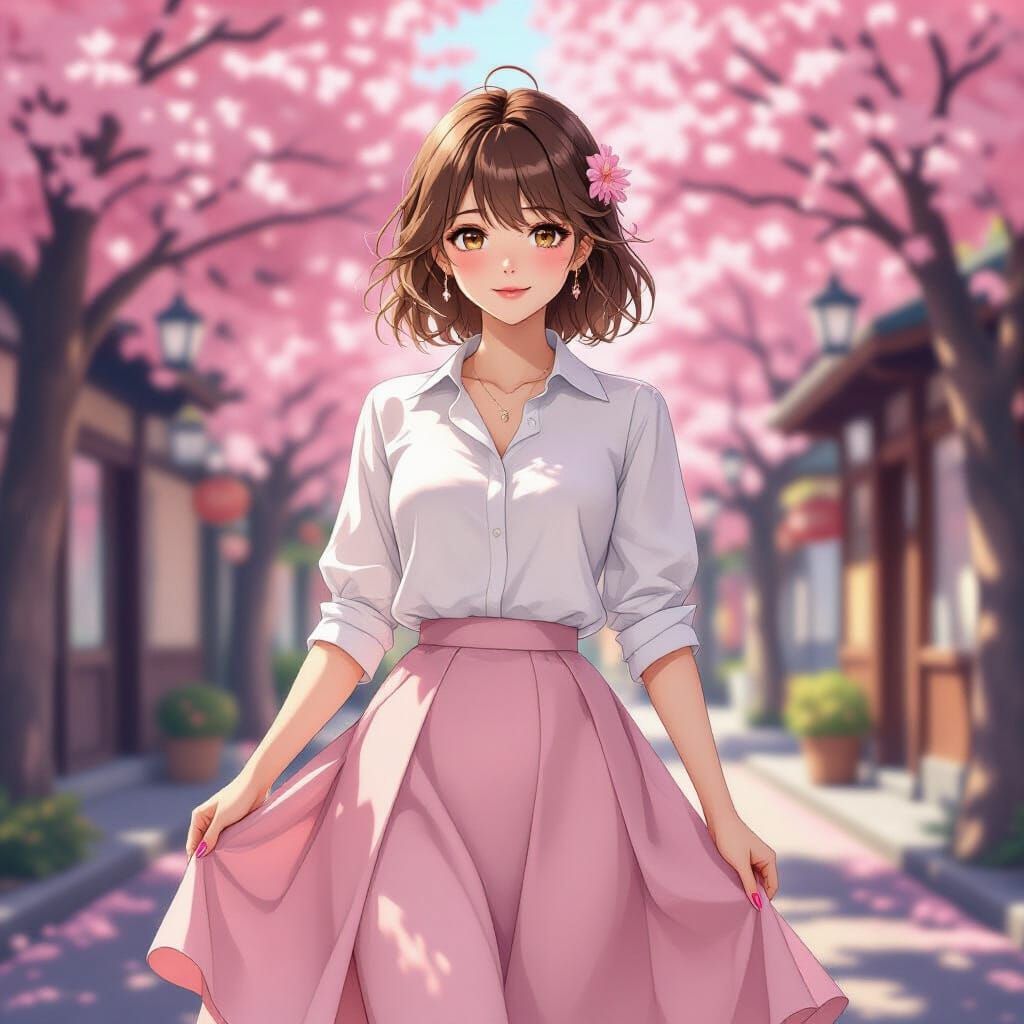 Anime Boy in Pink Skirt Attending Lecture, Makoto Shinkai St...