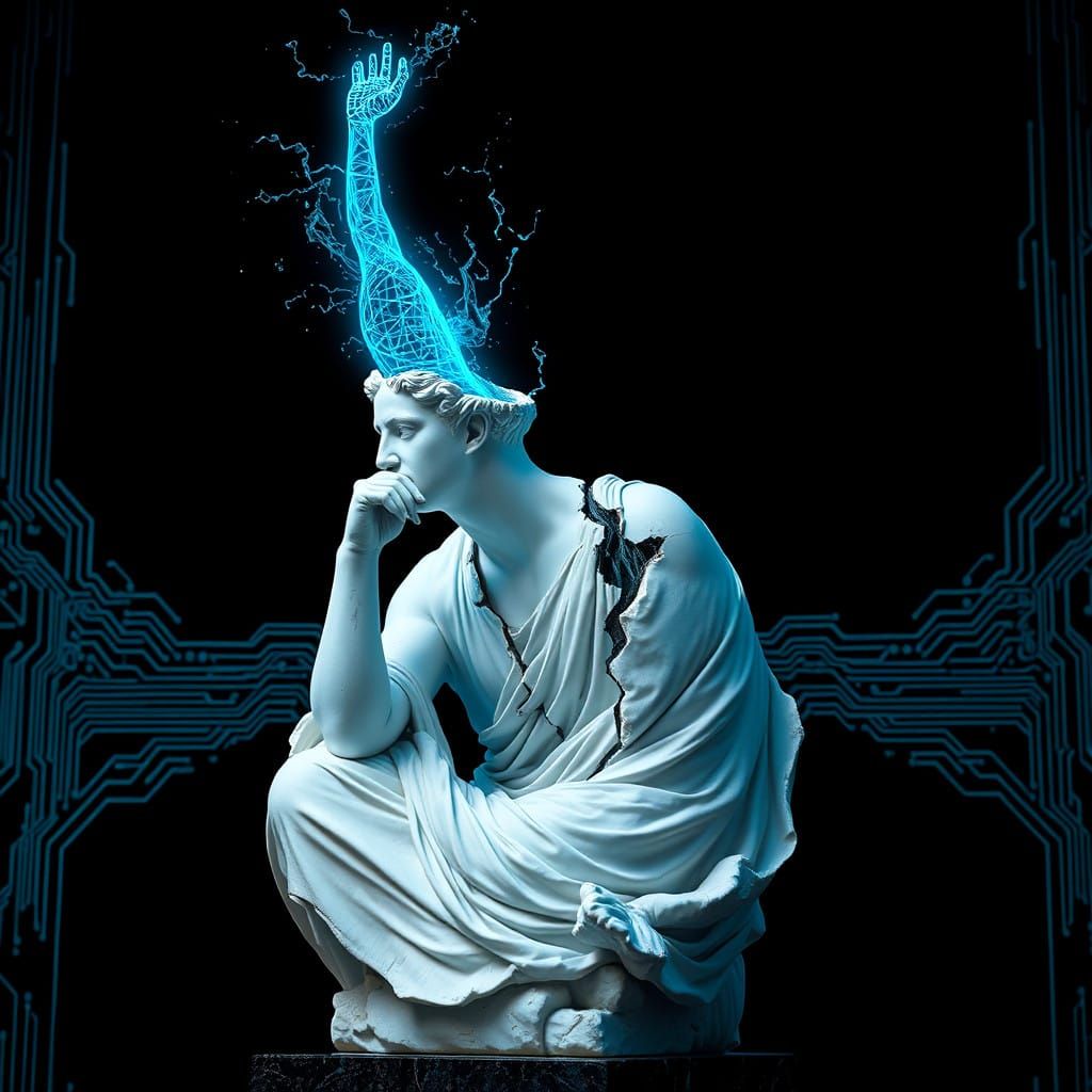 Spiritual Ascension in Cyberpunk Style