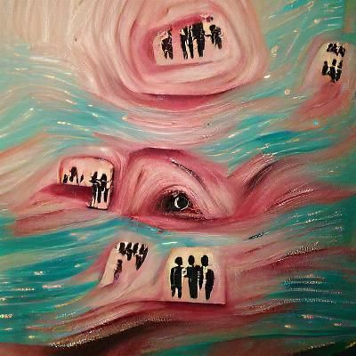 Visceral Acrylic Art Depicting Social Anxiety