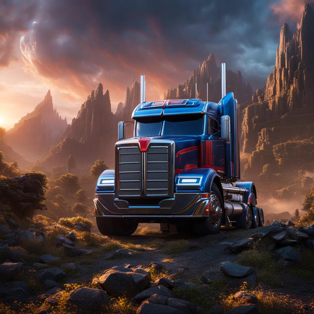 Detailed Matte Painting of Optimus Prime in 8K