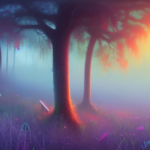 Dew on Grass: A Vivid Digital Painting