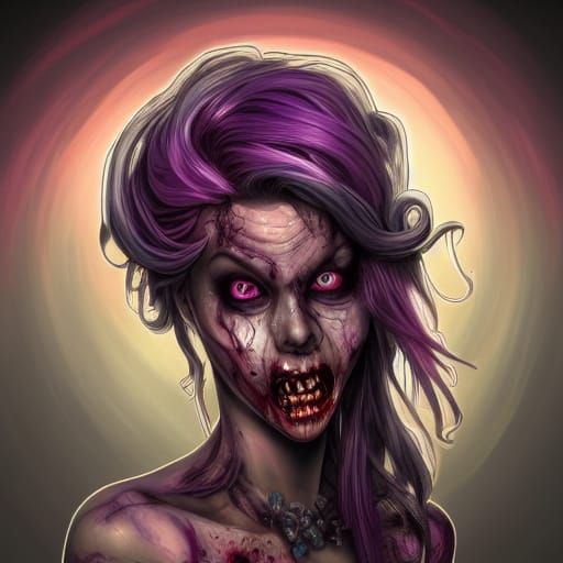 Zombie Mermaid Portrait in Hyperdetailed Digital Art