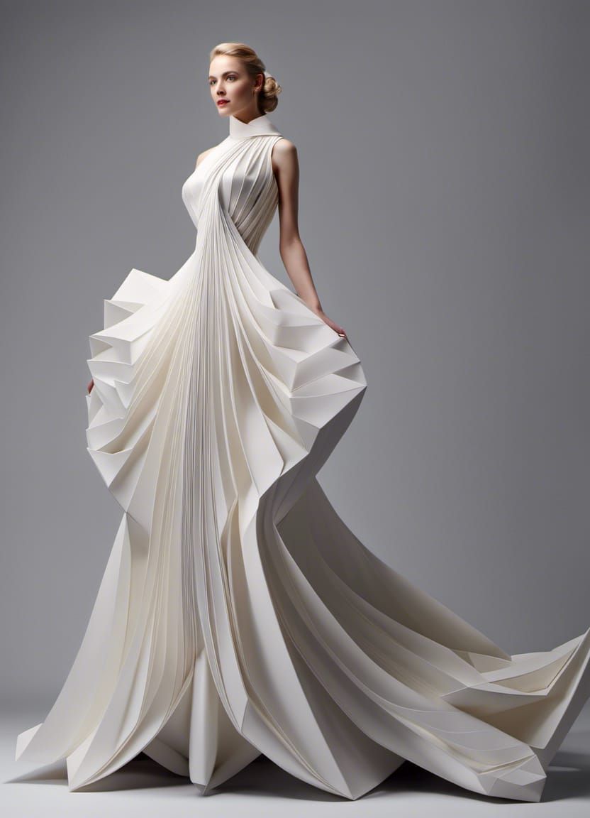 Origami Gown: Intricate 3D Paper Art