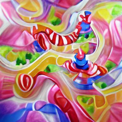 Abstract Plexus: Vibrant Gouache Candyland Wonderland