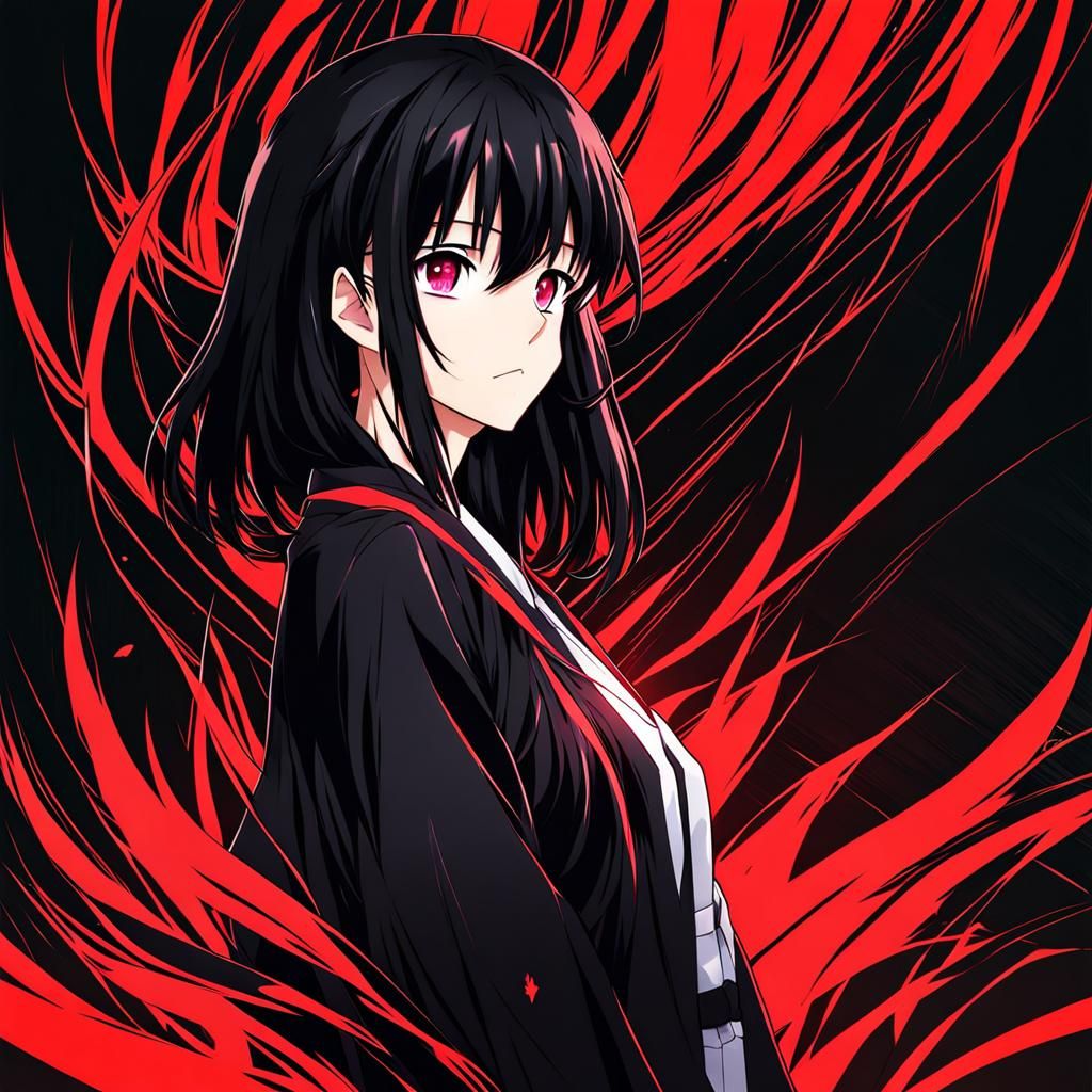 Yandere Anime Girl with Evil Expression