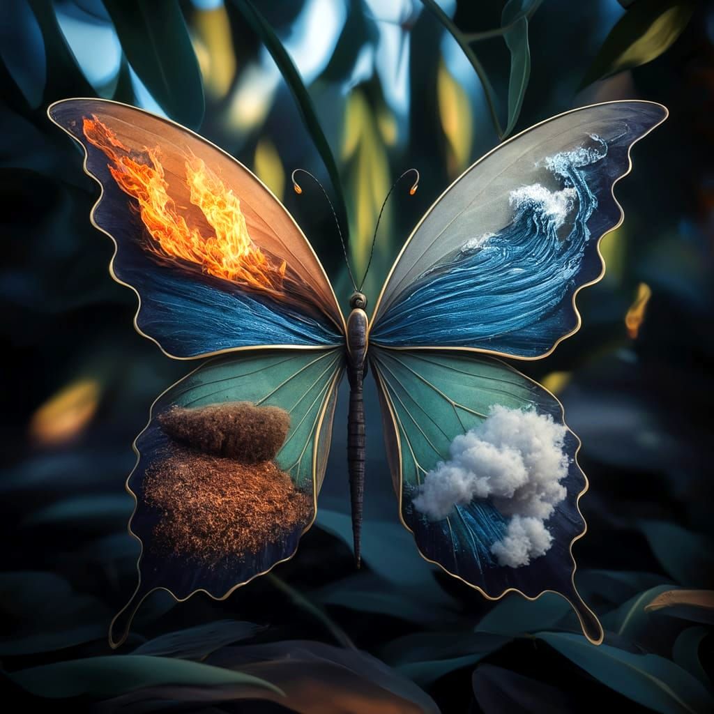 Four elements-wings butterfly