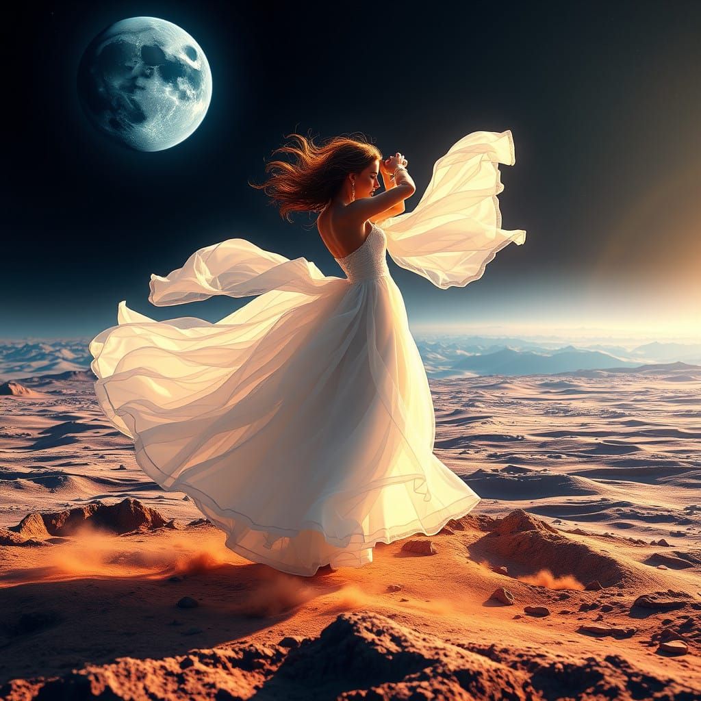 Ethereal Lunar Dancer in Fantasy Concept Art