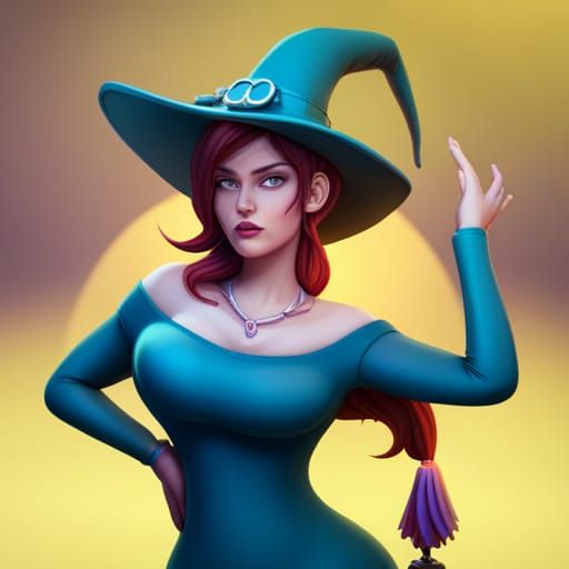 Curvy Witch Concept Art in 3D