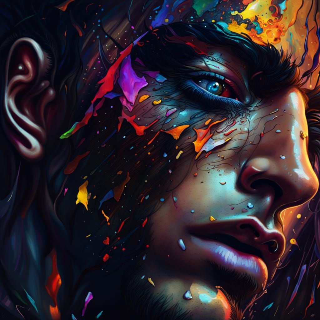 Gothic Hyperrealism: A Dramatic Portrait of Chaotic Beauty