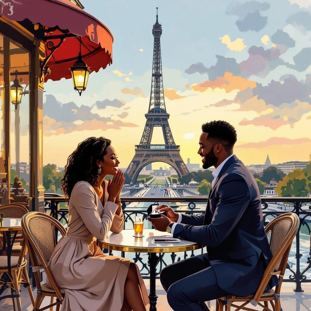 Romantic Paris Proposal Near Eiffel Tower