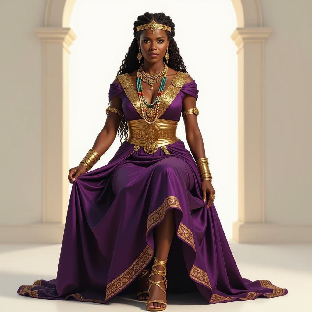 Queen Dido Portrait in Detailed Matte Painting Style