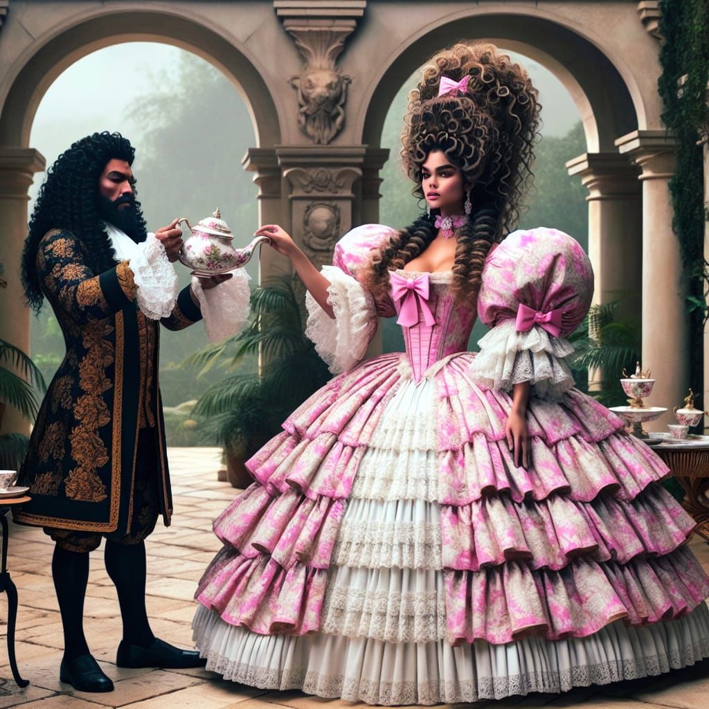 Glamorous Maid Serves Roman King in Palace