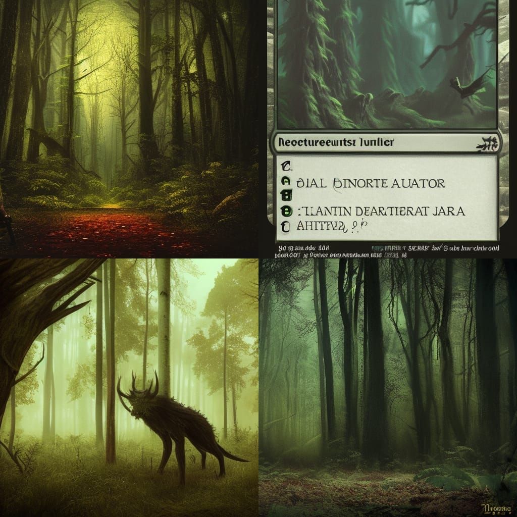 Velociraptor in Dark Woods: Matte Painting