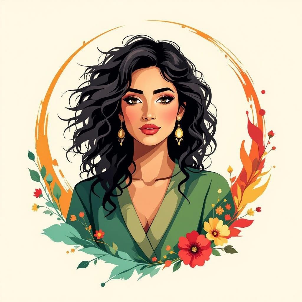 Arabic Woman in Traditional Palestinian Attire