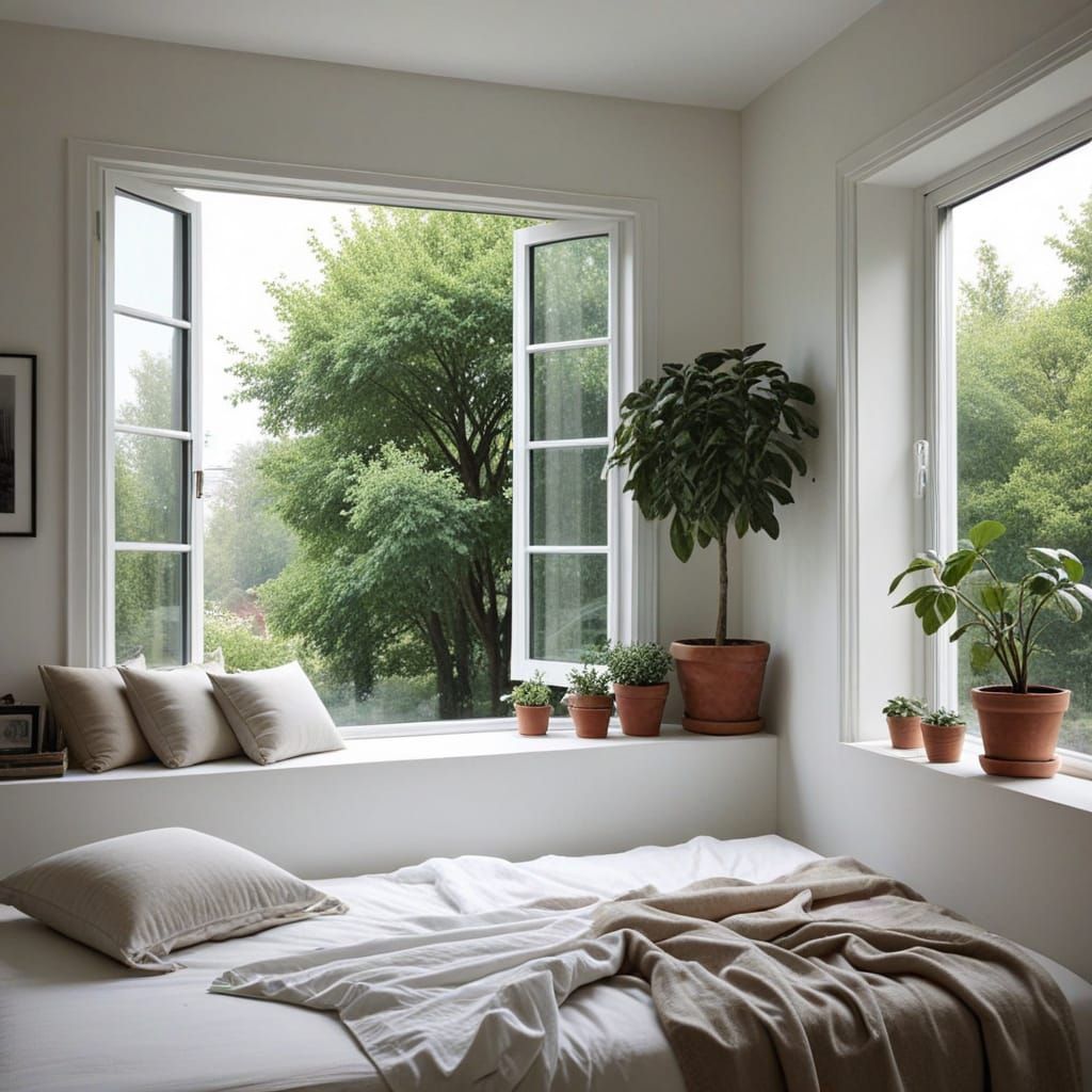 Serene Home Scene in Simple White Decor