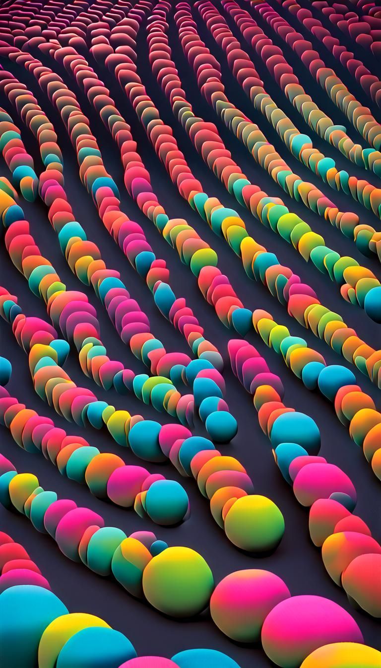 Sphere Turning Inside Out: Neon 3D Digital Art