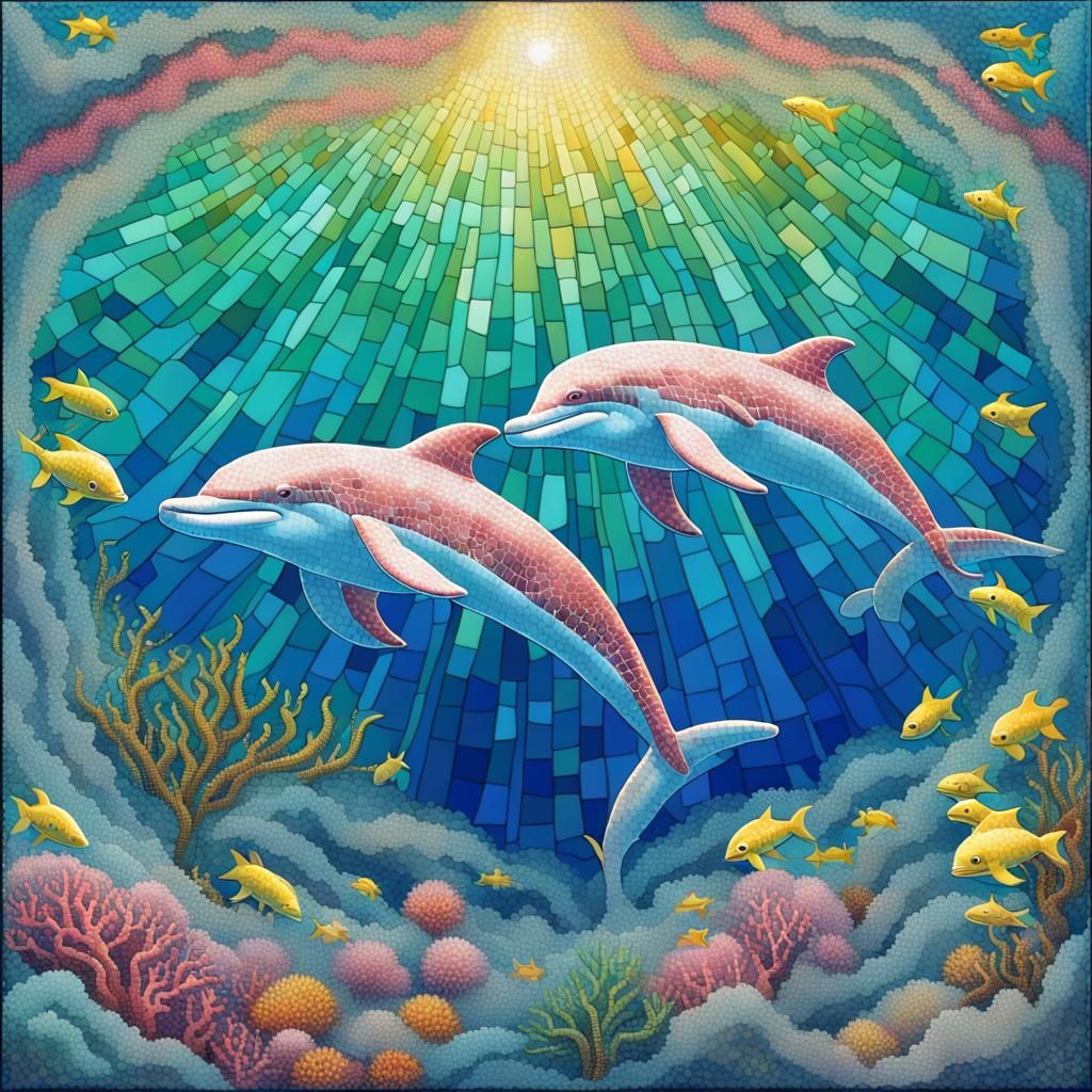 The rare sight of pink dolphin in the underwater world.