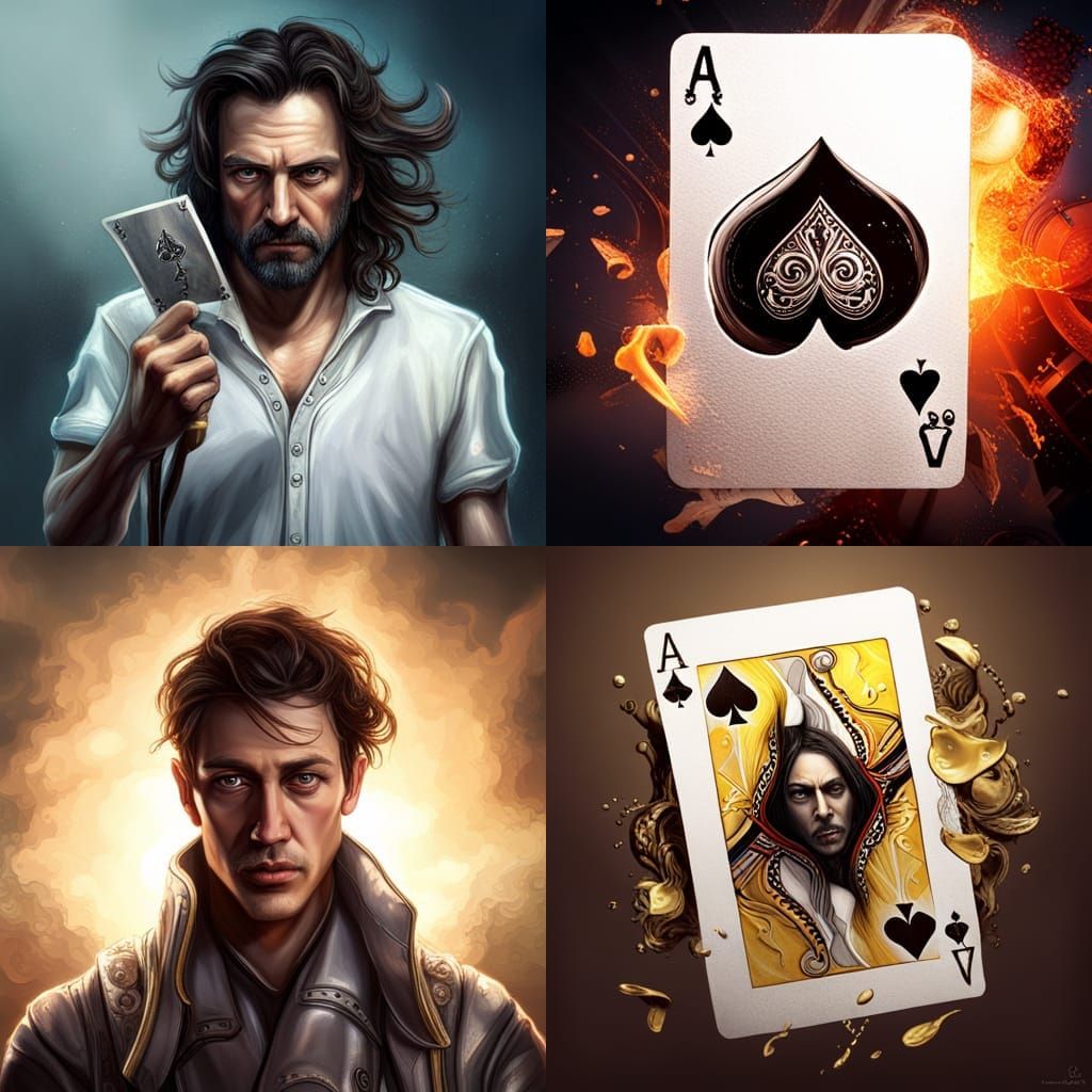 Hyperrealistic Human Ace of Spades Splash Art