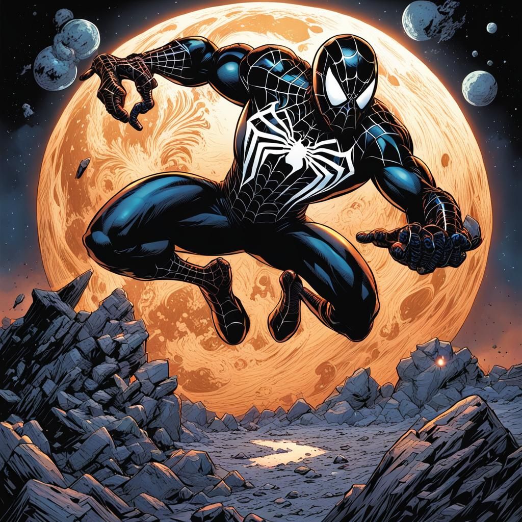 Spiderman Transforms into Venom on the Moon