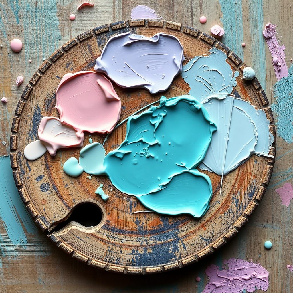Gouache Painter's Palette in Impressive Pastel Hues