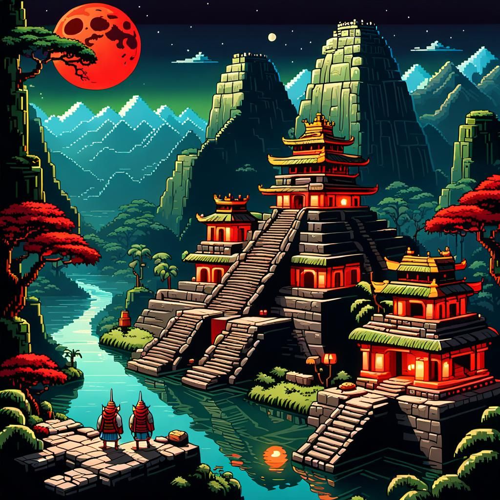 Machu Picchu Pixel Art Game Level Design