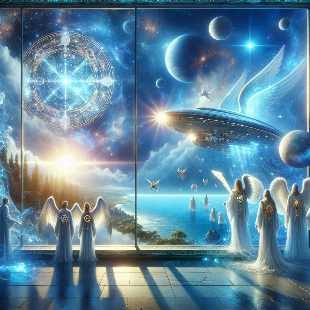 Photorealistic Mothership Over Atlantis Sea Coast