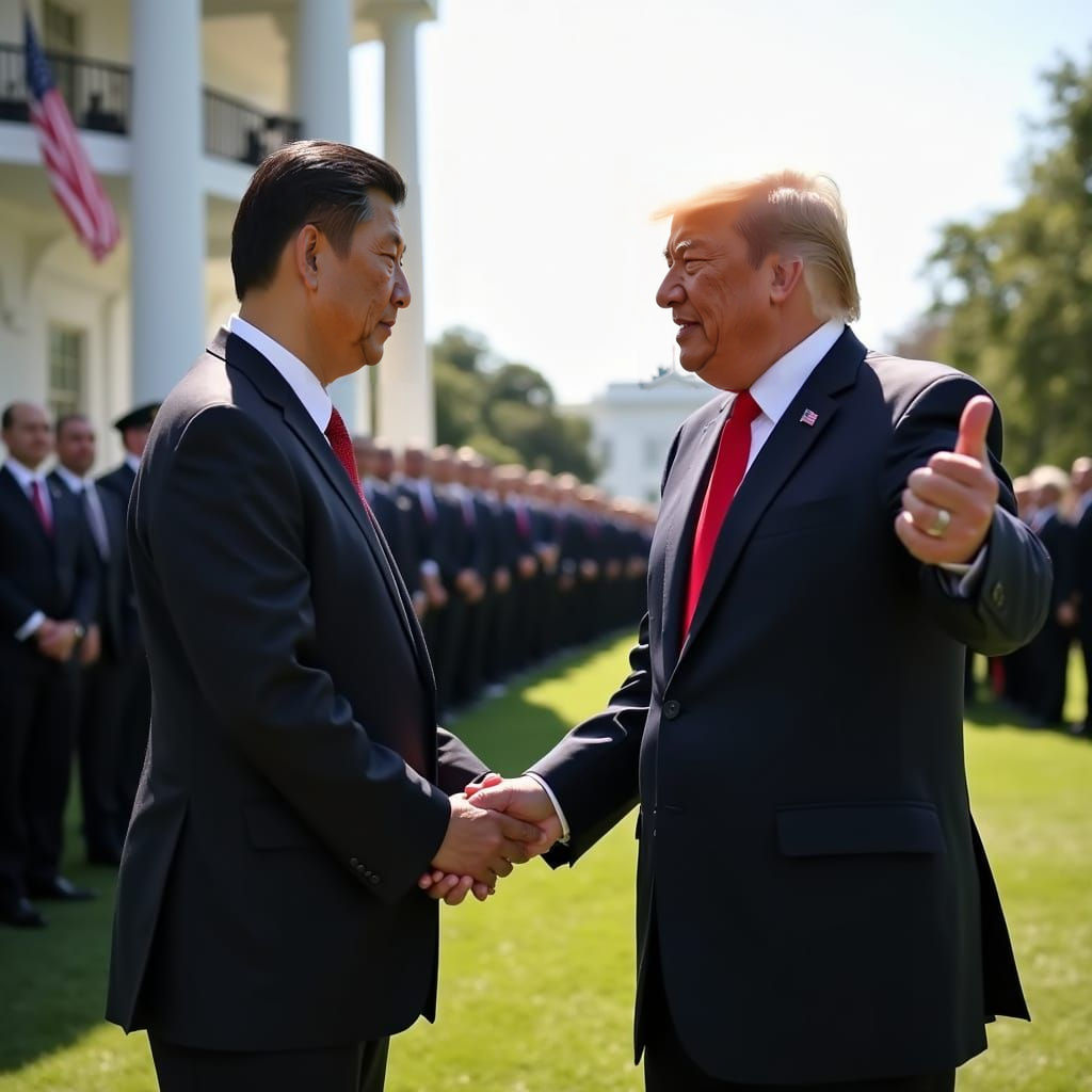 Diplomatic Encounter: Xi Jinping Meets Donald Trump at the W...
