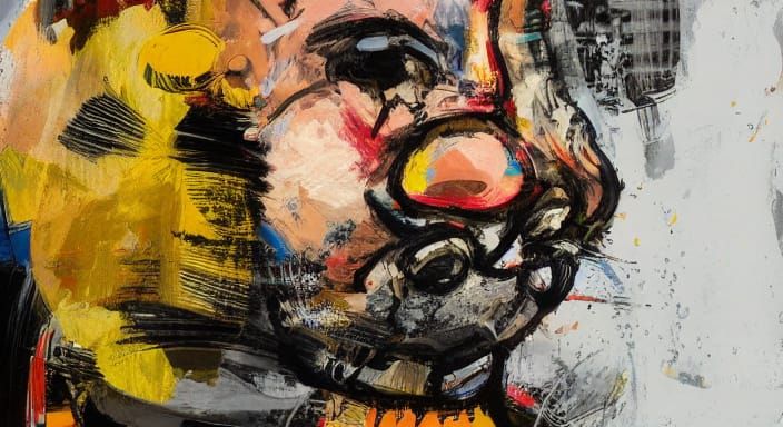 Turbulent Portrait in Expressionist Style