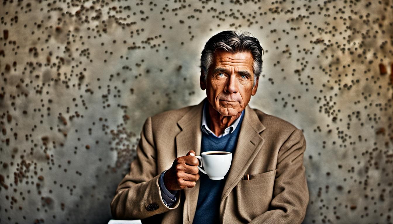 Professional Portrait of Man Drinking Coffee