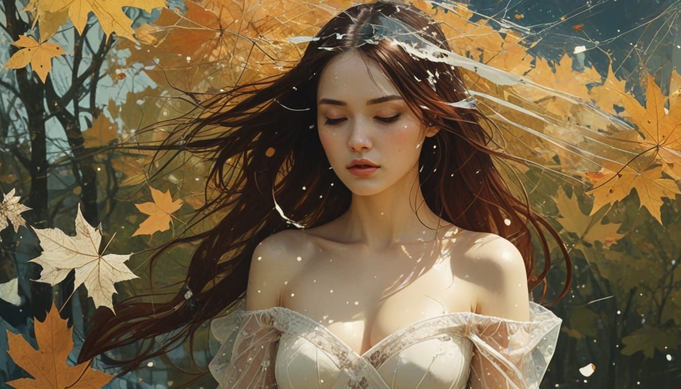 Galaxy Dripping into Cityscape Silhouette Princess Head