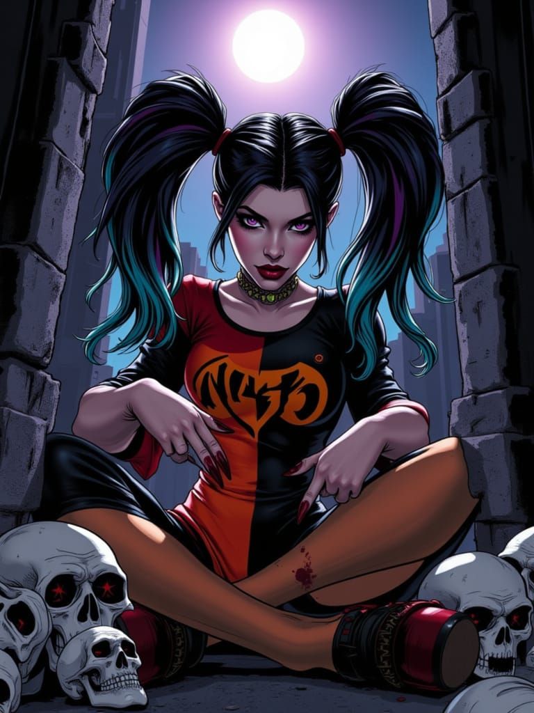 Harley Quinn in Comic Book Pop Art Style