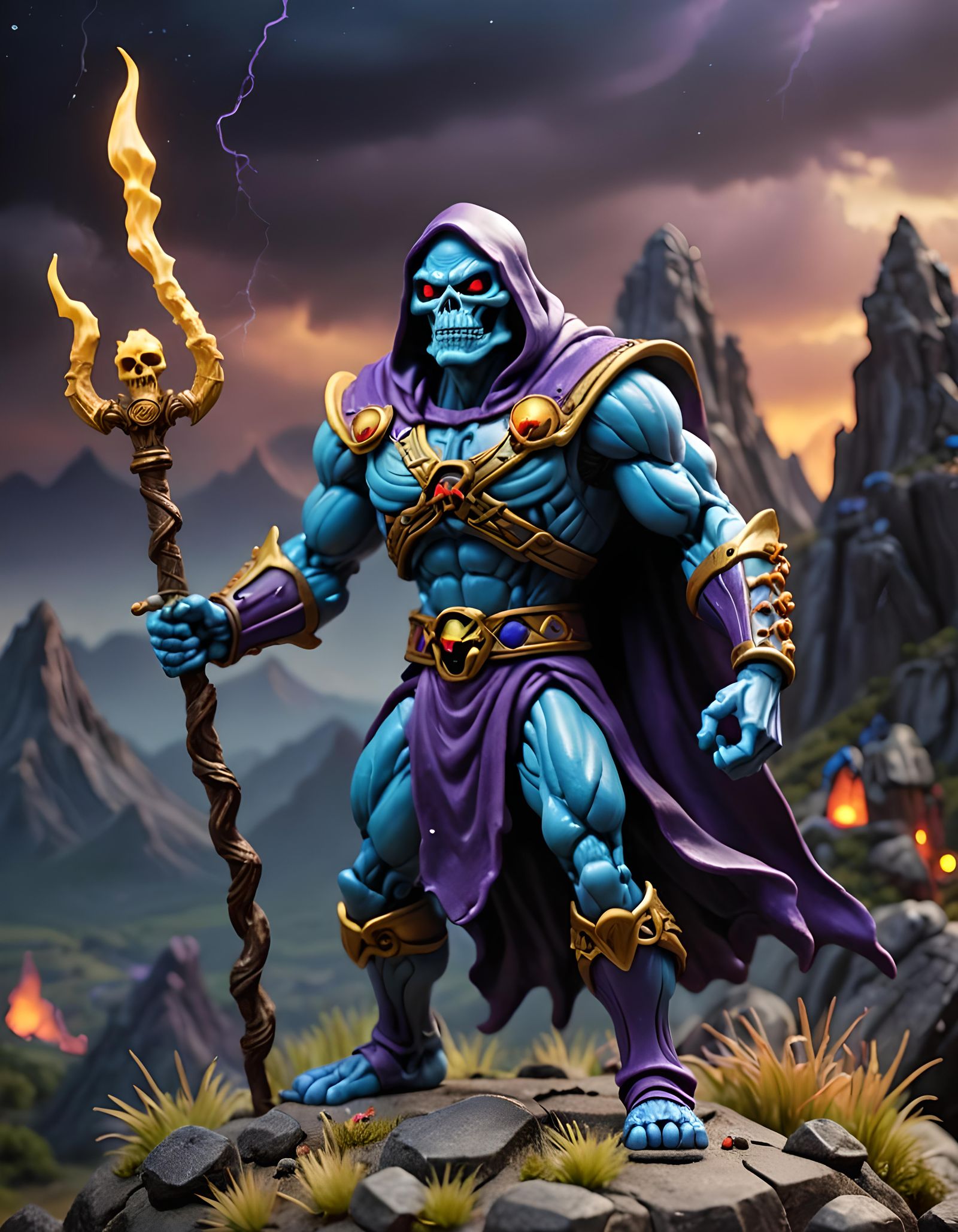 Detailed Skeletor Action Figure with Havoc Staff