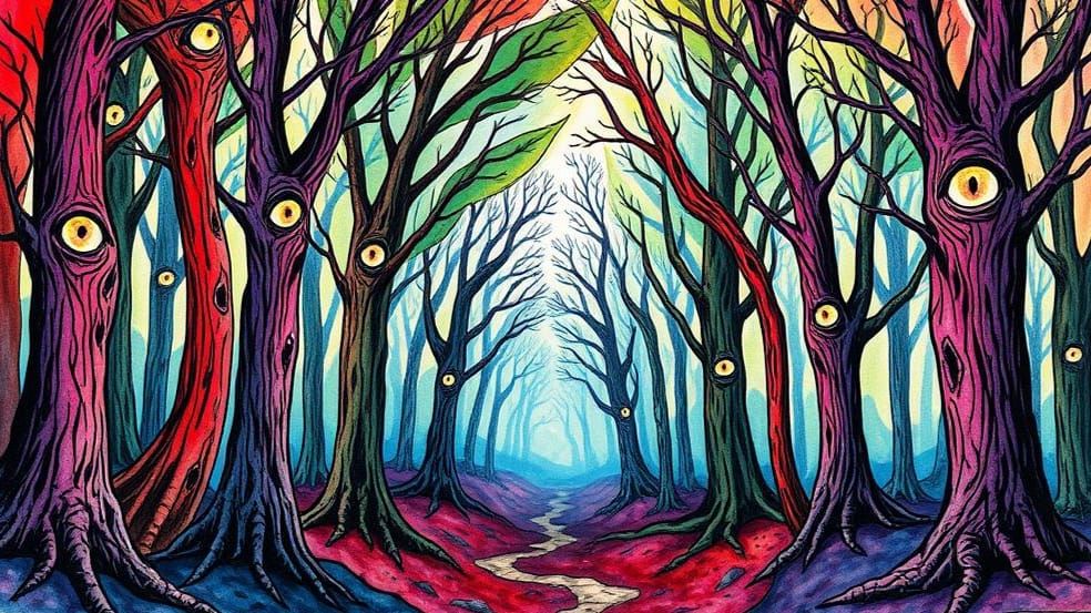 Mysterious Forest of Watching Trees Poster Art