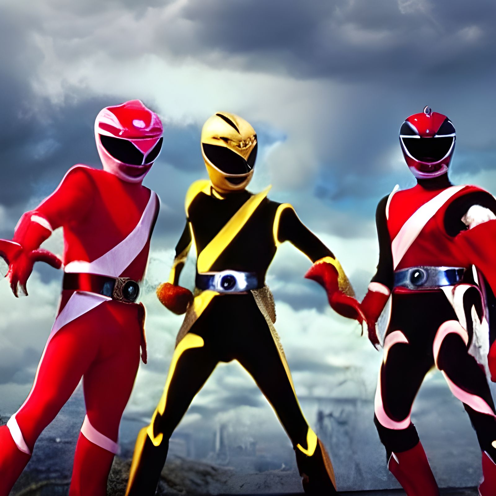 Dystopian Power Rangers in Modern Photorealistic Style