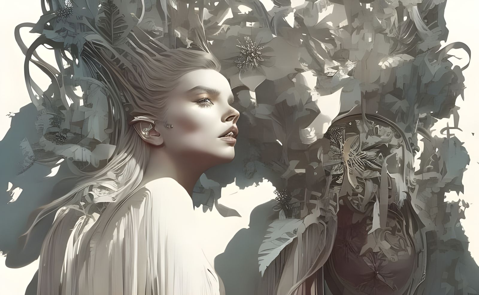 Dynamic Female Figure in Detailed Digital Painting