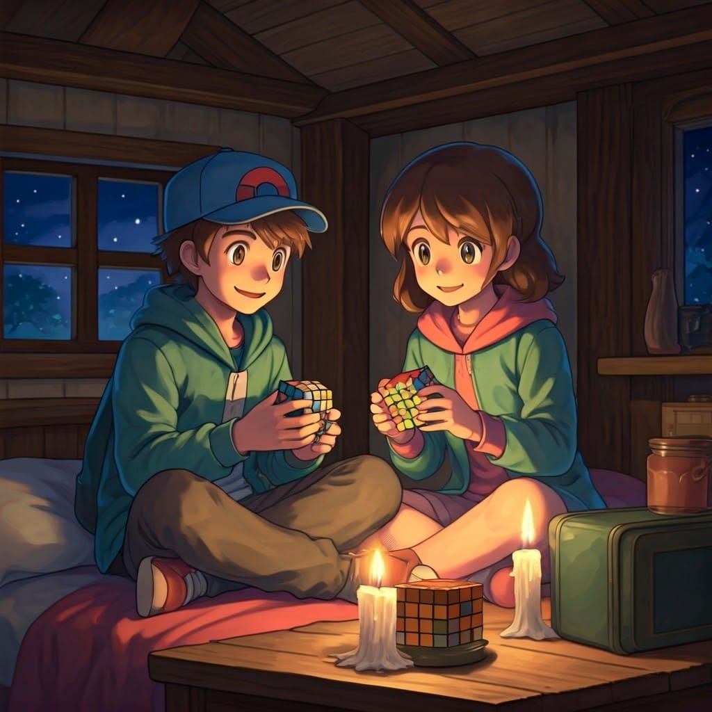 Pokémon Trainer Siblings Solve Rubik's Cubes