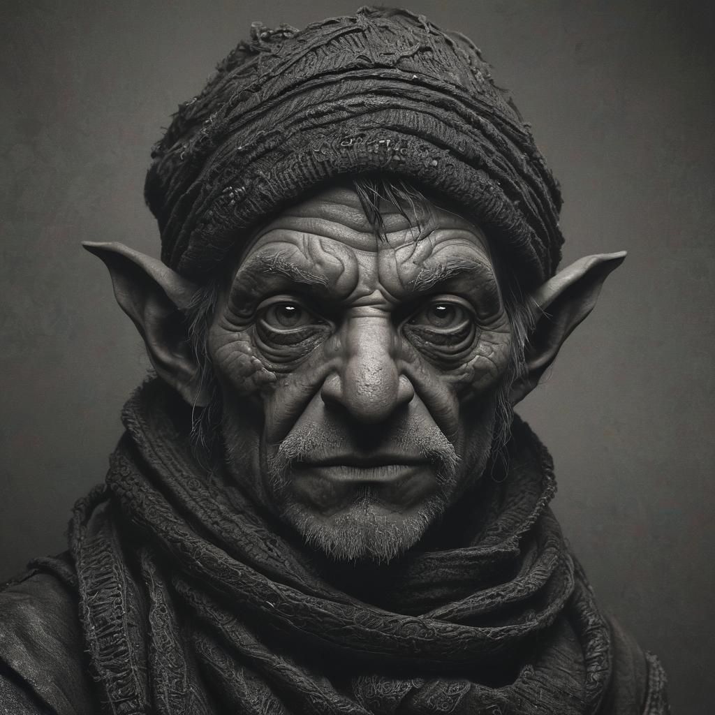Gothic Goblin Thief Portrait in Dramatic Chiaroscuro