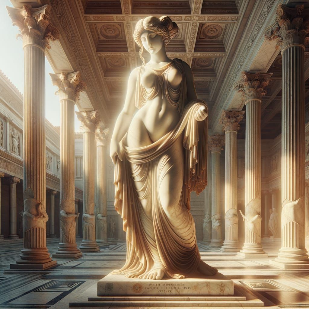 Ancient Greek Goddess in Elegance and Serenity